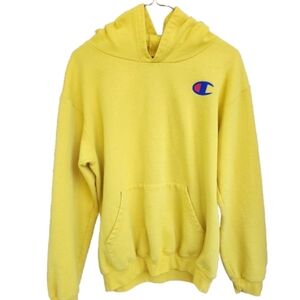 Womens S Champion Eco Fleece Yellow Comfy Athleisure Hoodie